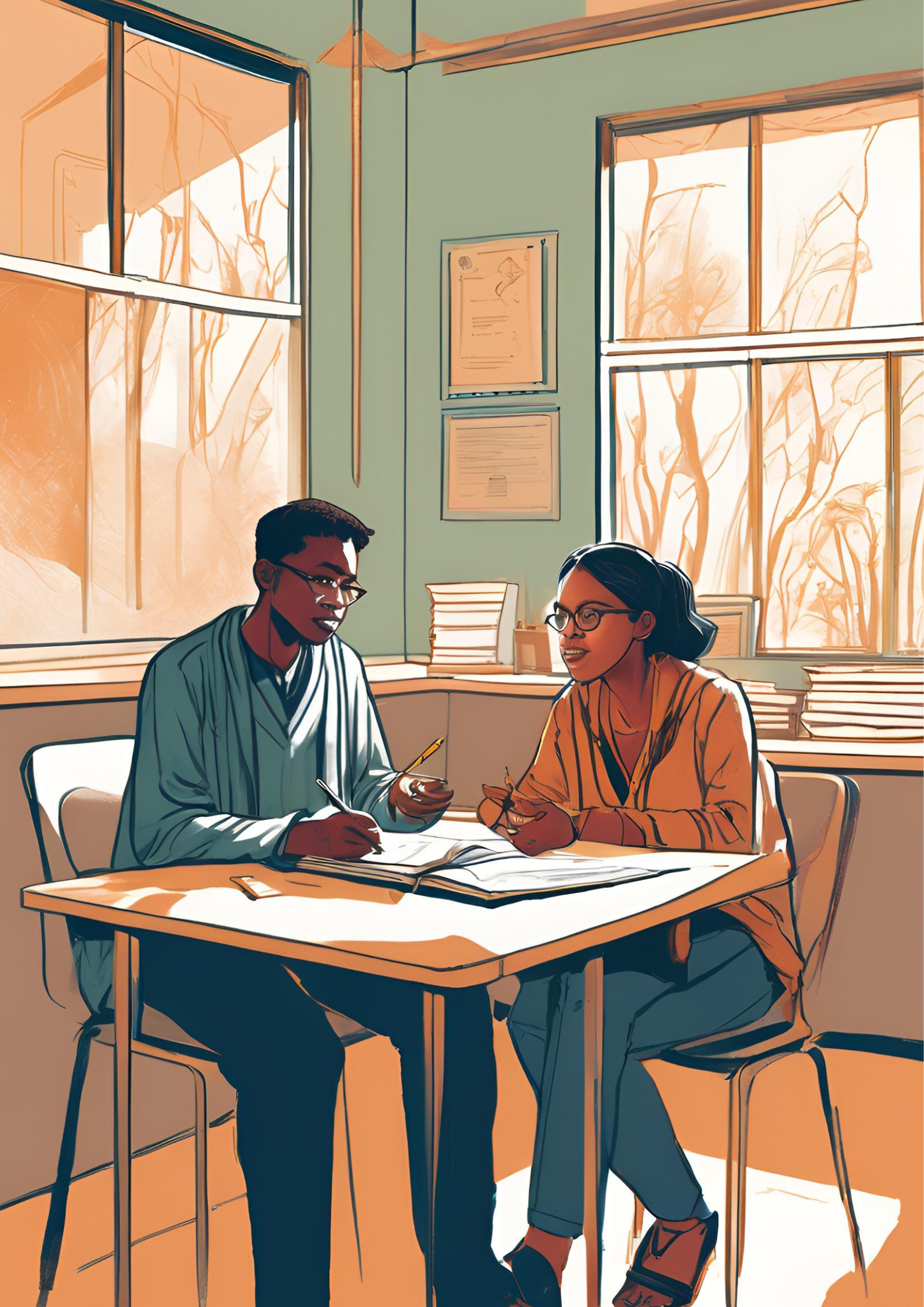 a writing centre instructor is assisting a student
