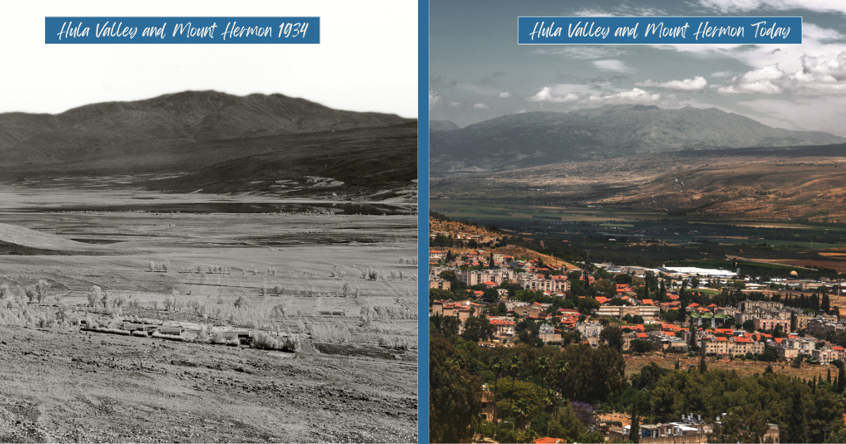 Hula Valley Comparison from Israel Rising)