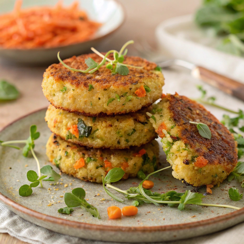 Galettes de quinoa aux légumes et parmesan
