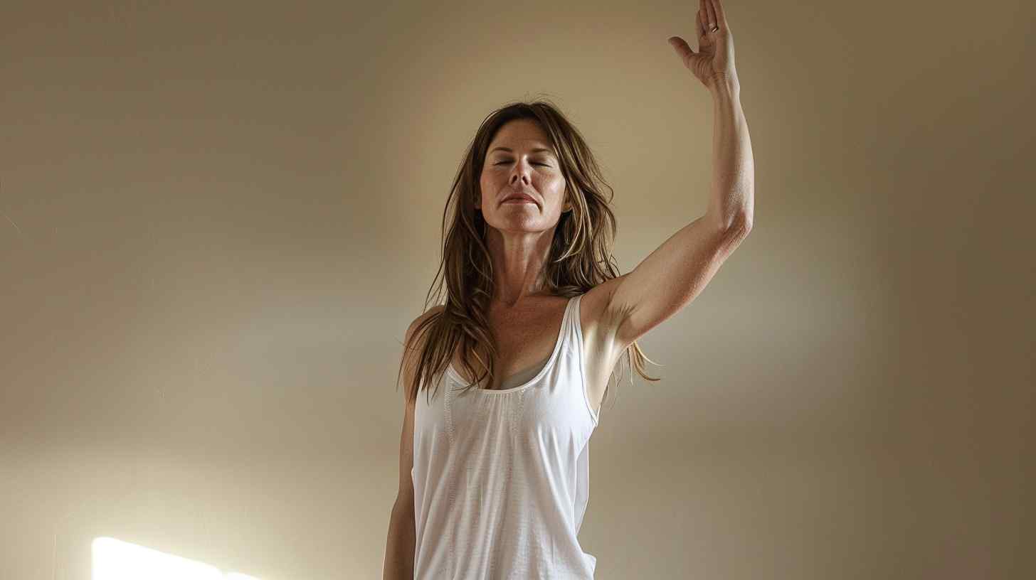 Arm kloppen langs de binnenkant, Do-In Yoga oefening voor de pericardiummeridiaan