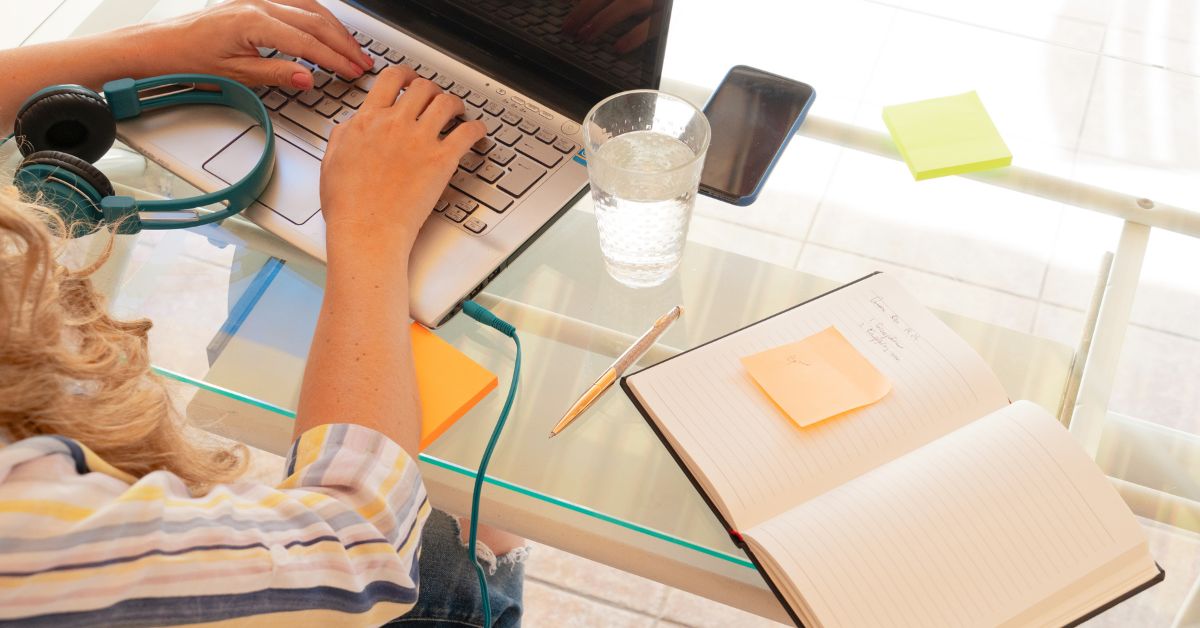 Woman working from home