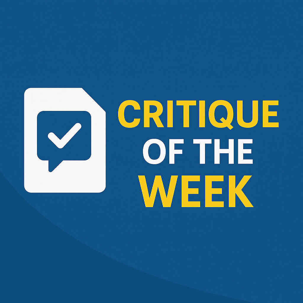 Copywriting Critique of the Week