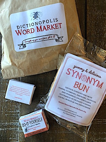 Labels for the Word Market, from LitWits Workshops - a creative teaching activity for THE PHANTOM TOLLBOOTH by Norton Juster