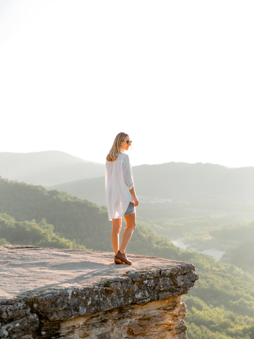 Peaceful reflective travel moment symbolizing personal transformation