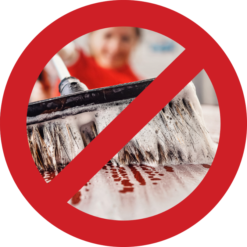 Don't use the carwash wheel broom