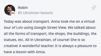 Ukrainian student's review