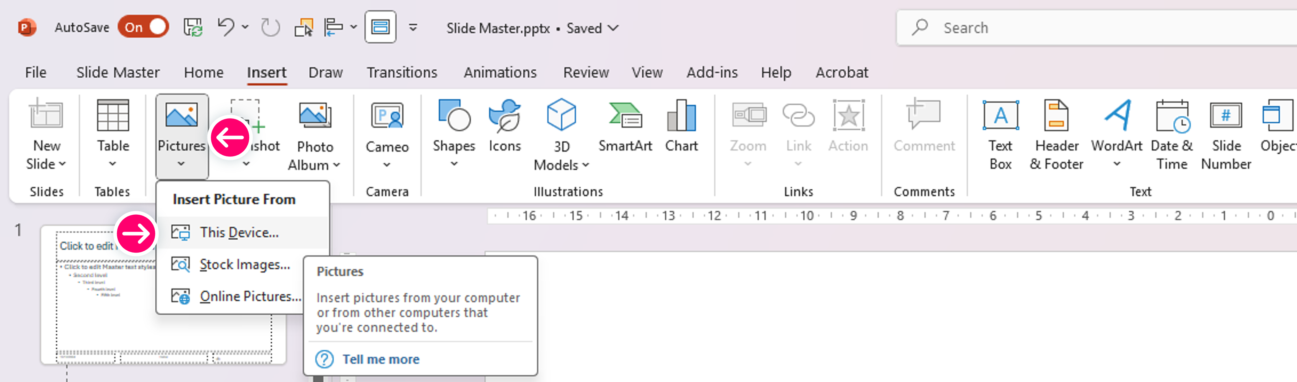 Insert Picture to a Master Slide