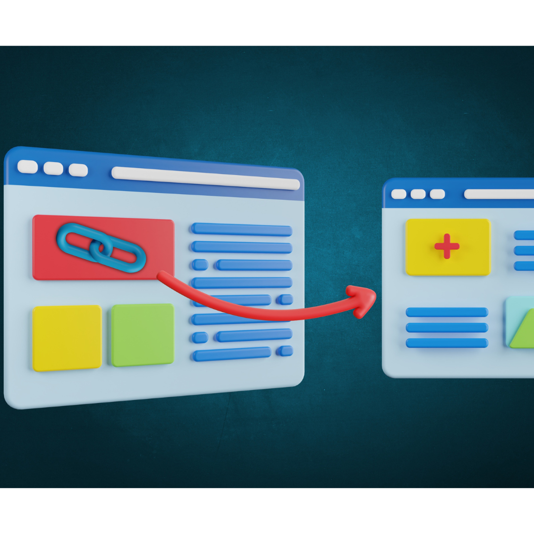 graphic showing one webpage linking to another