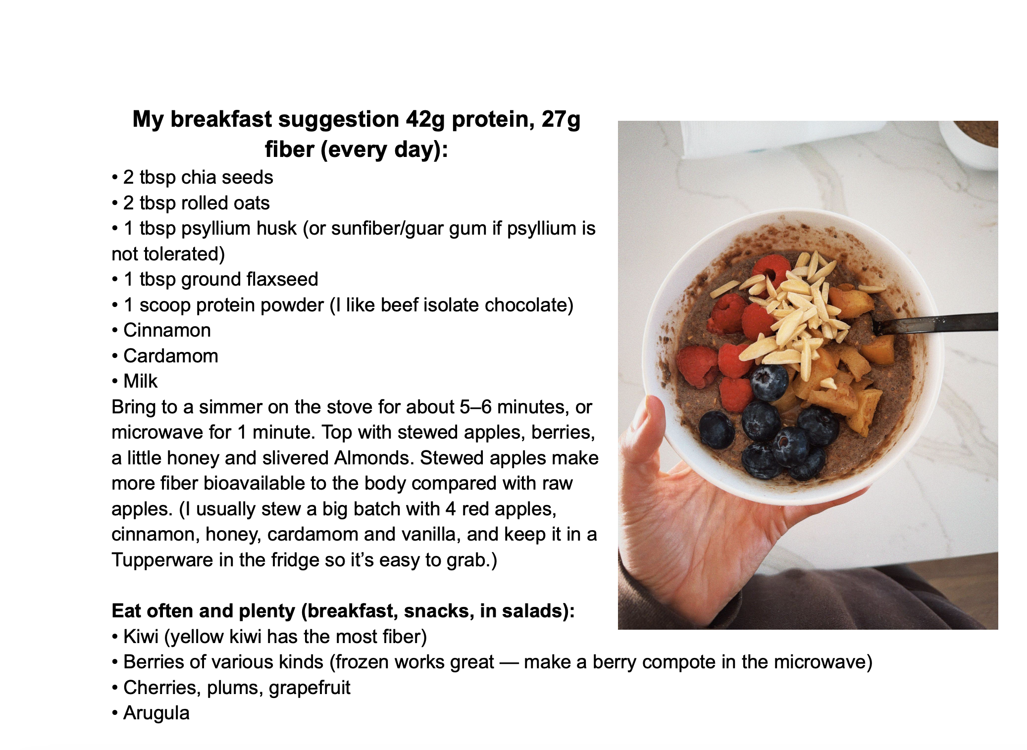 High protein high fiber breakfast recipe