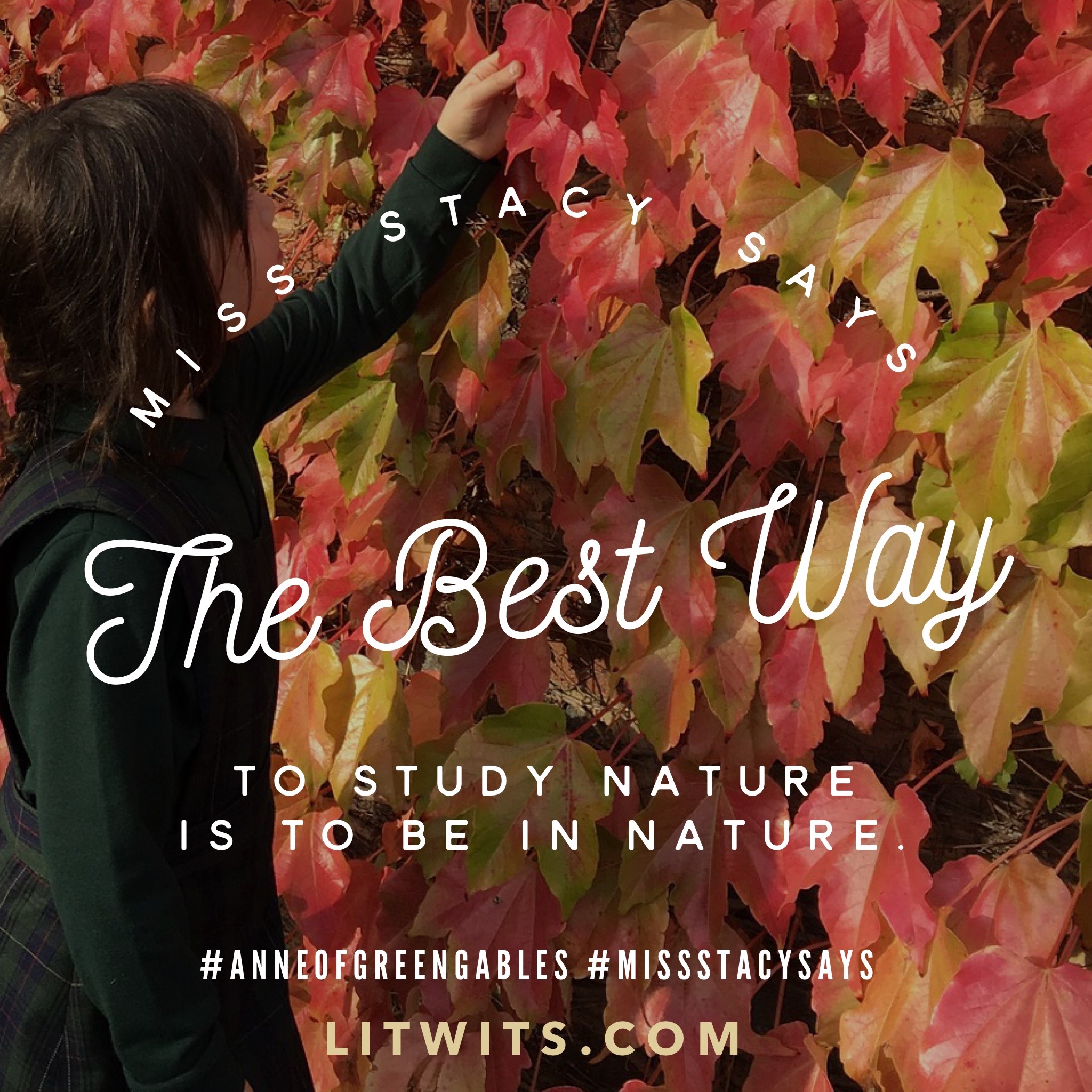 Miss Stacy's best classroom advice is to go outside and study nature - a quote from Anne of Green Gables by L.M. Montgomery