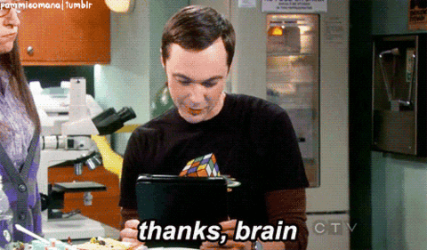 meme of Jim parsons - notion ai thanks brain and podia blogging