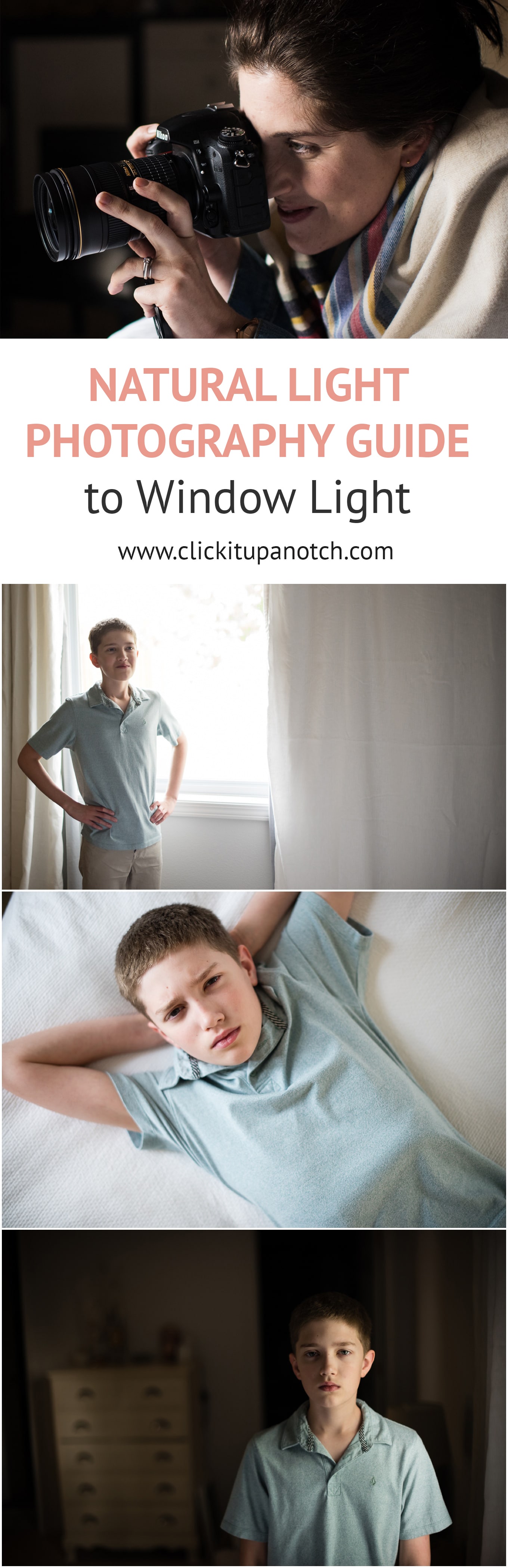 Awesome tips on how to use and manipulate window light when shooting indoors. Read -"Natural Light Photography Guide to Maximizing Window Light"