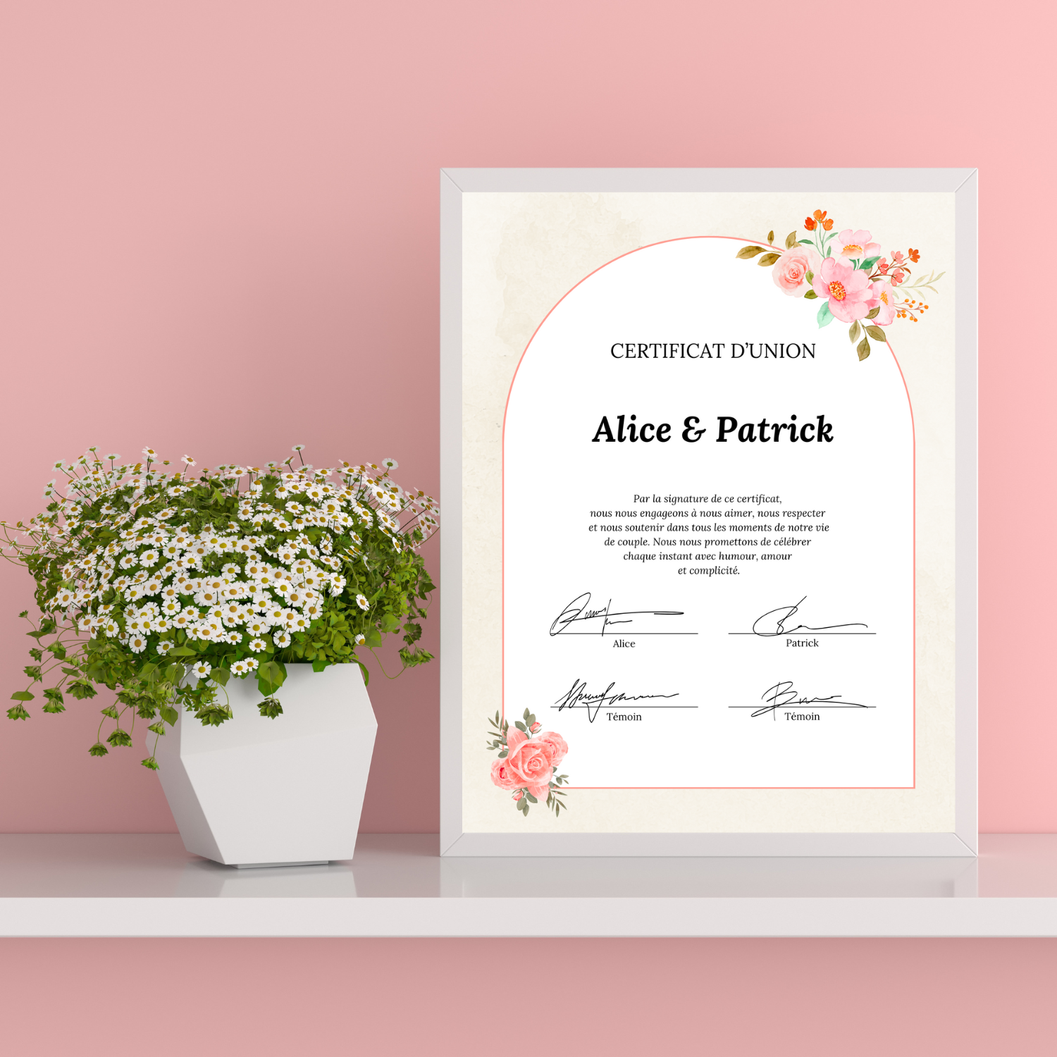 Certificat mariage à imprimer PDF
