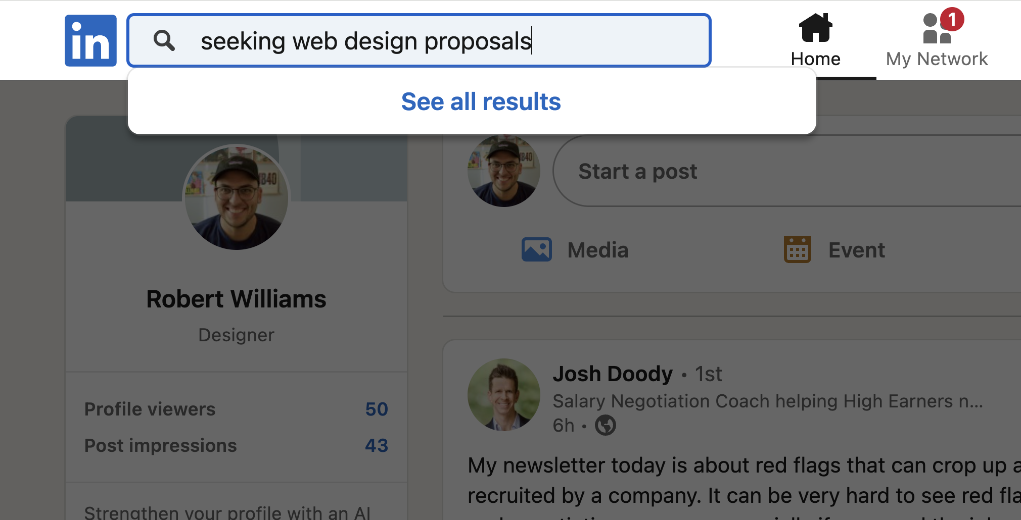 How to find clients on LinkedIn using search