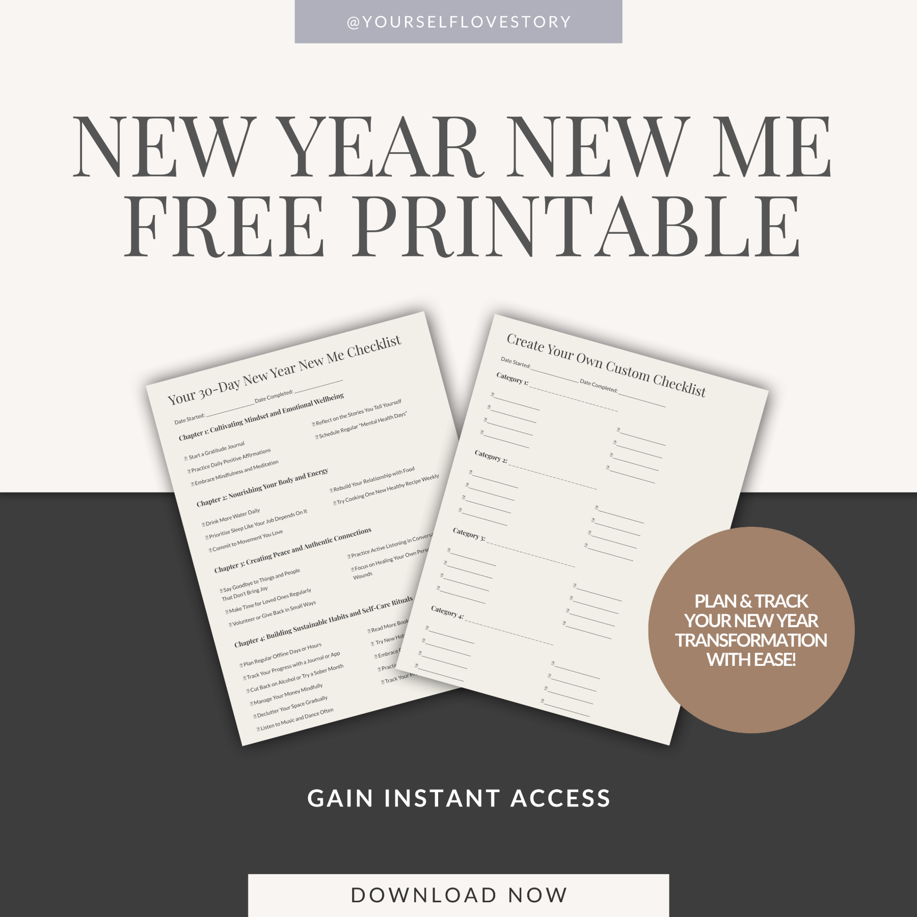 New Year New Me Free Printable