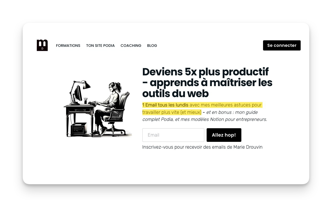 email marketing sur ton propre site