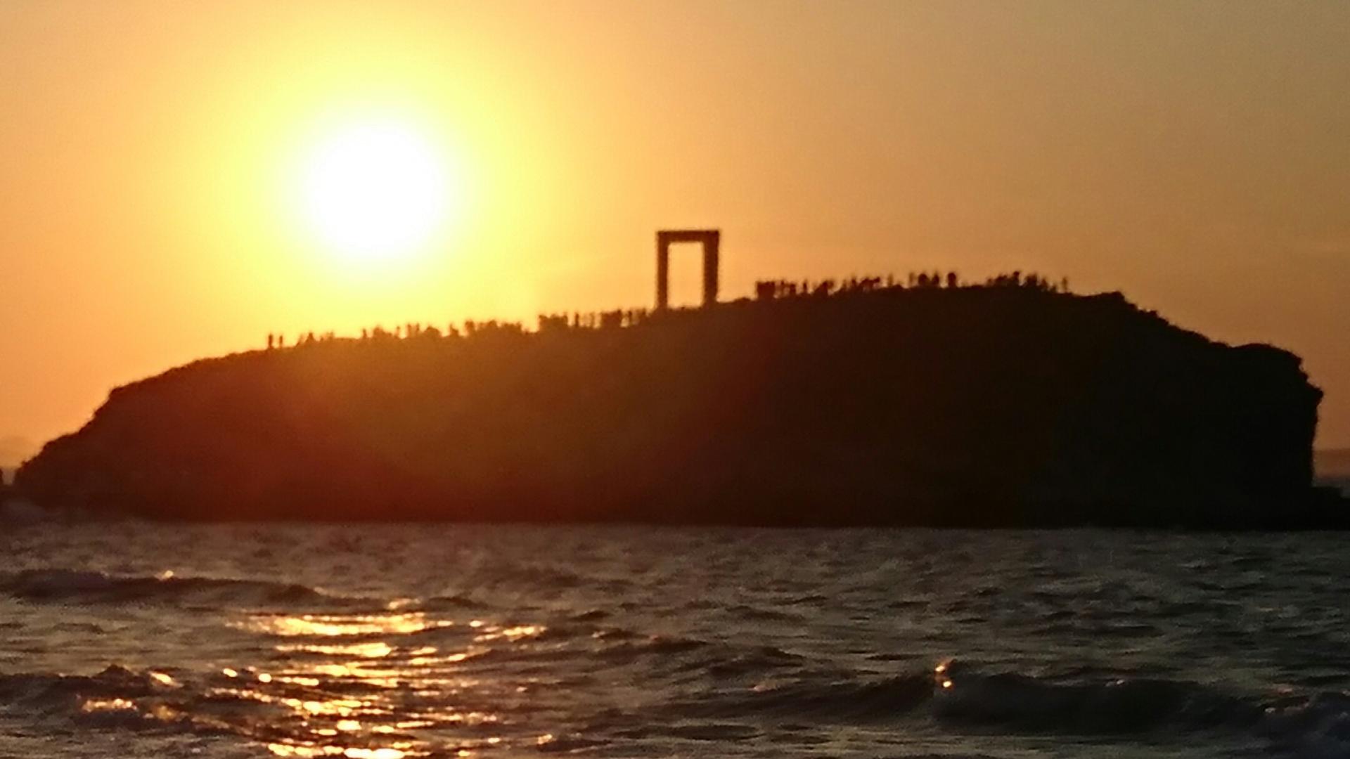 Sunset over the Apollo Temple Náxos