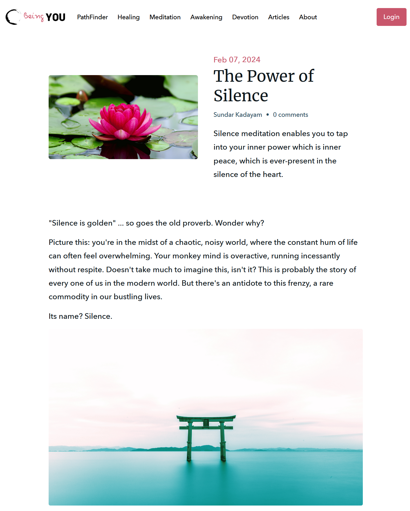 First Blog Post on the Being YOU Blog - The Power of Silence