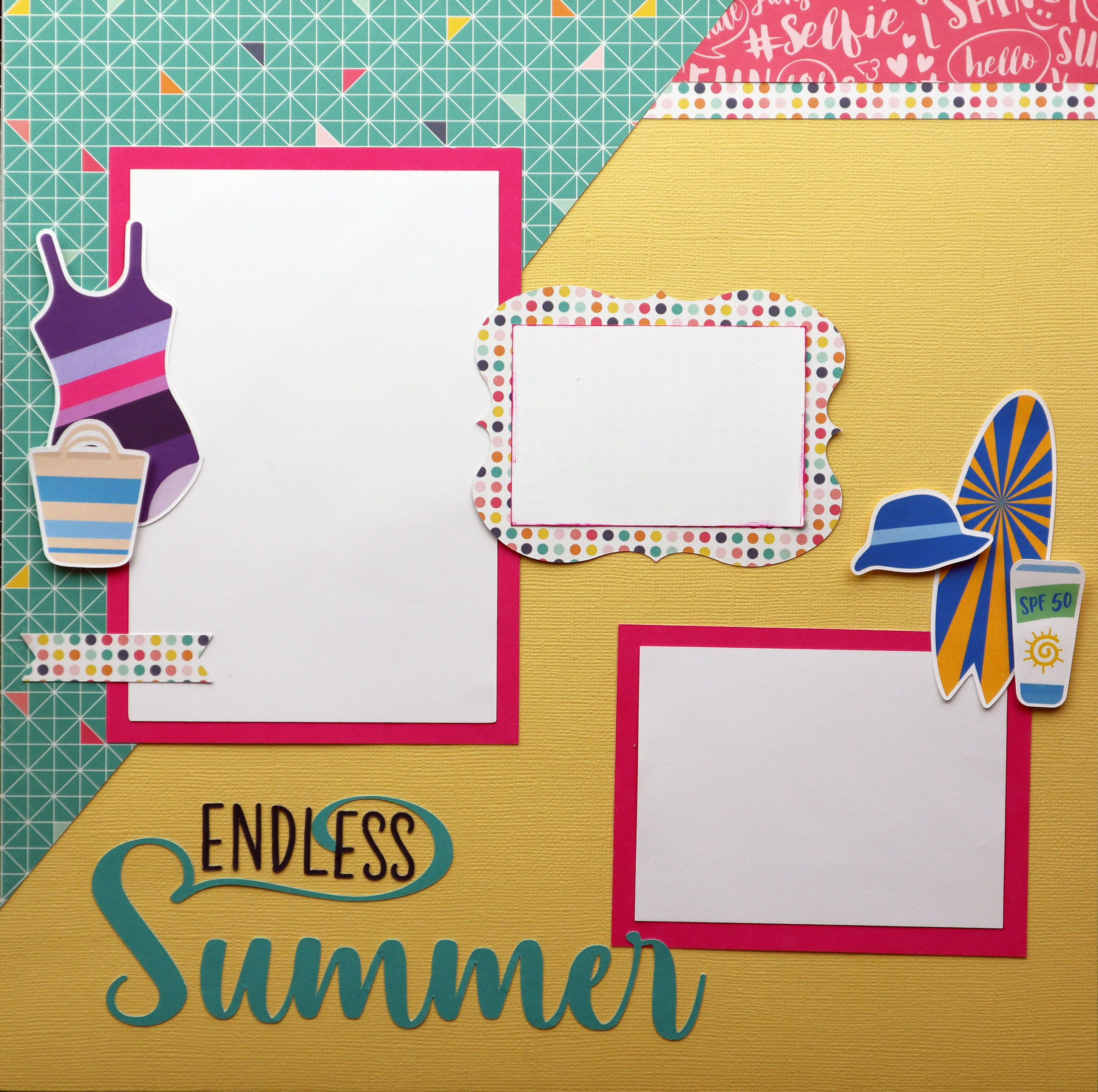 Endless Summer layout, thescrapbookschool.com