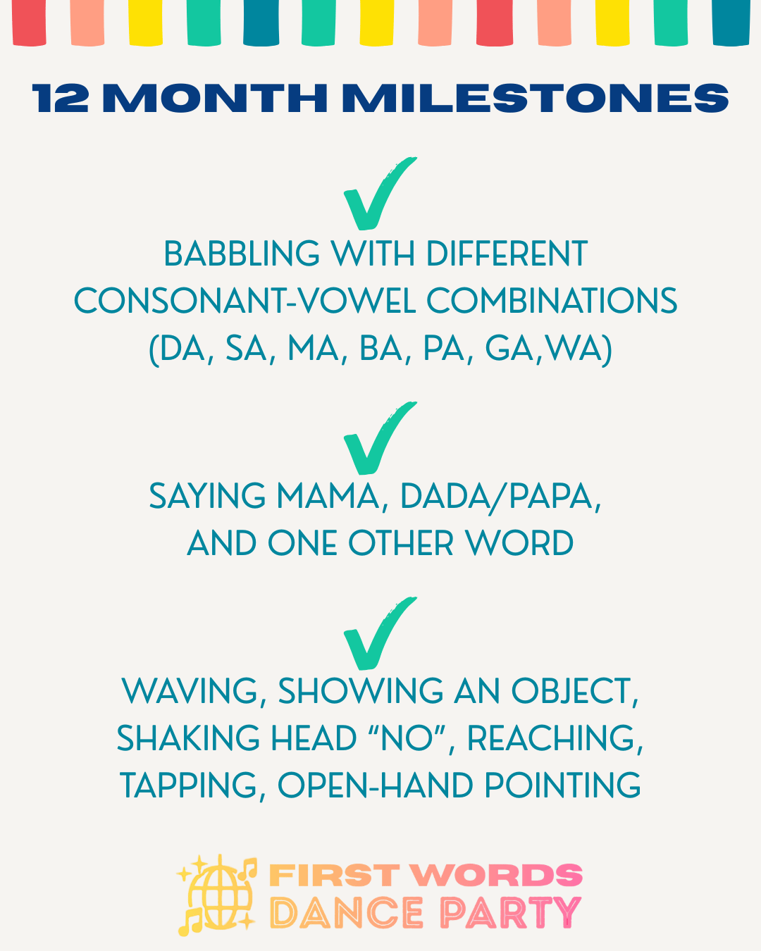 A checklist of milestones for toddlers not talking at 18 months or 12 months.