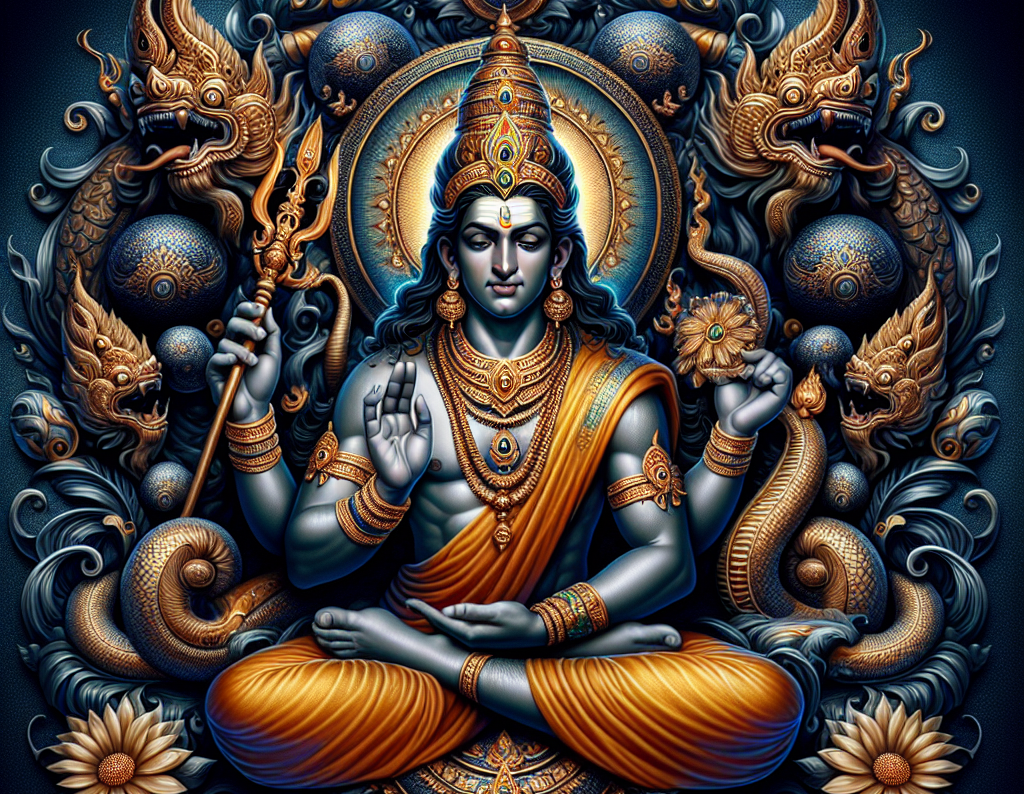 Brihaspati with hand in blessing