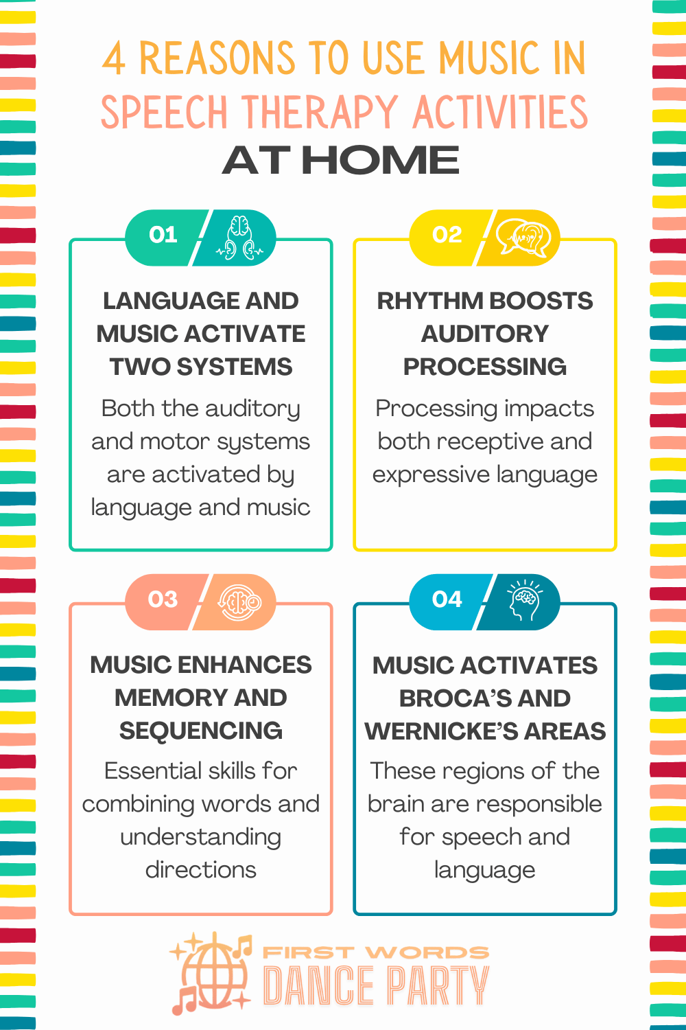 Four reasons to use music in speech therapy.