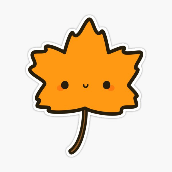 Dessin d'une petite feuille d'automne qui sourit