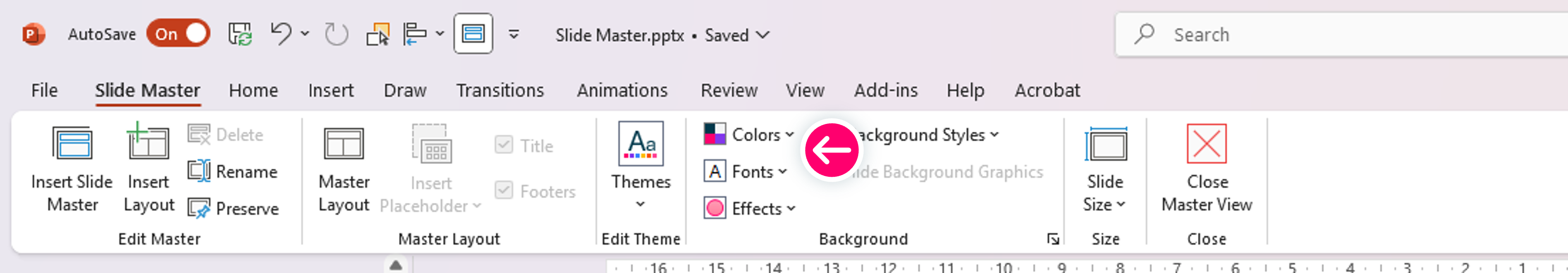 Changing colour and font on a Master Slide