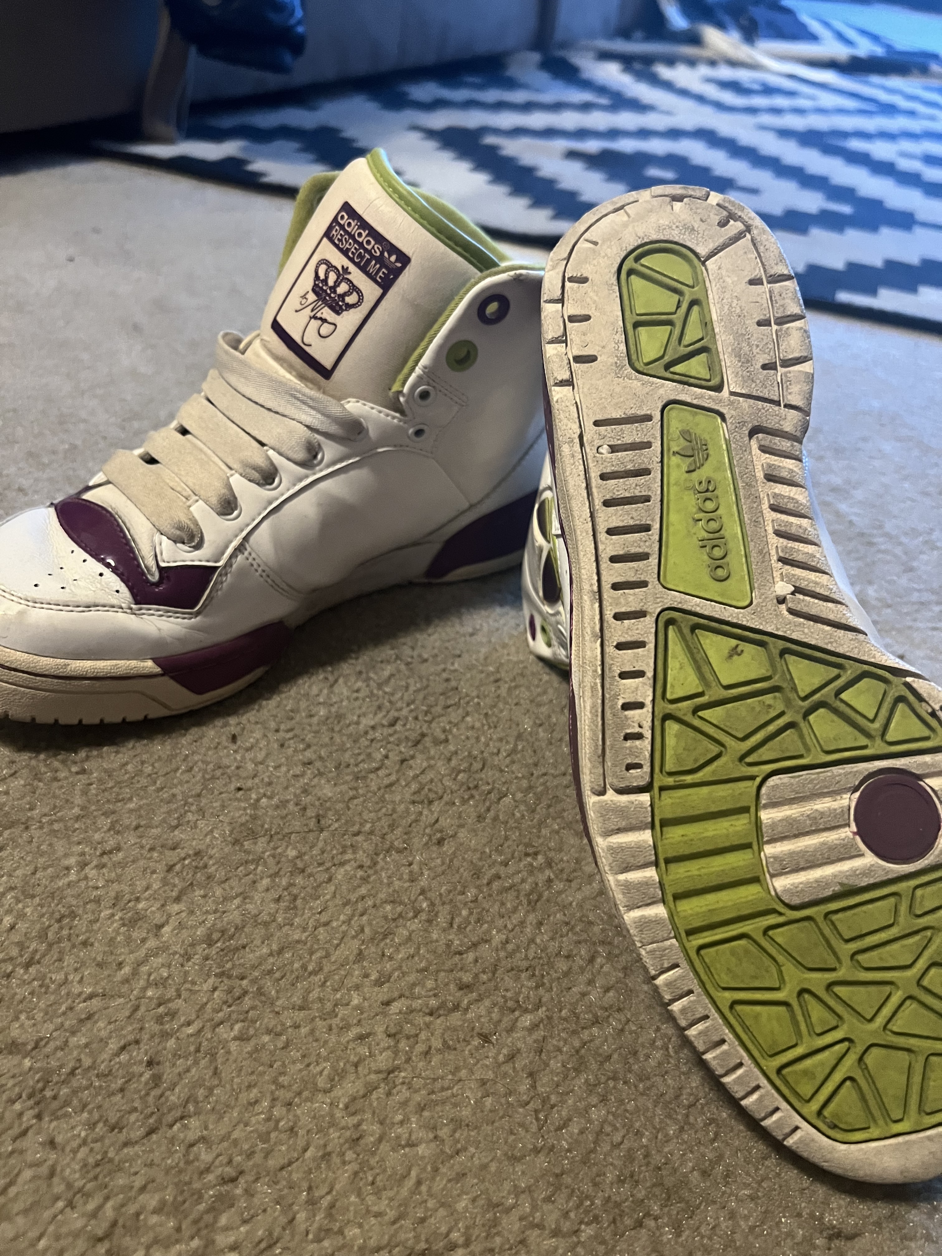 Missy Elliot Respect Me Adidas High Top Shuffle Shoes