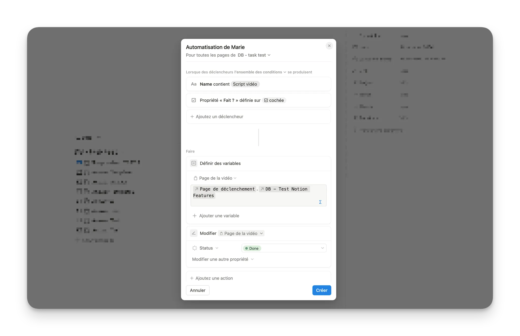Configurer le status d'un projet sur Notion