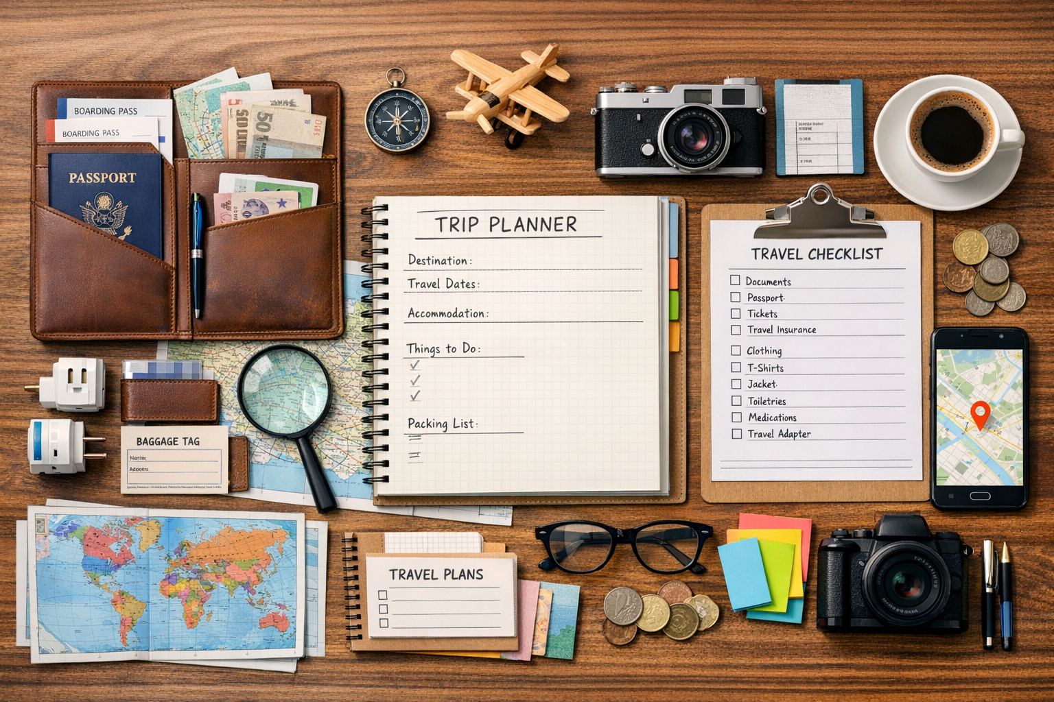 Organized travel documents and planning tools that make intentional travel stress-free