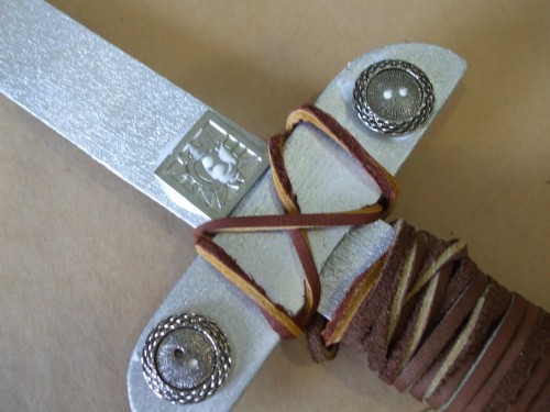 Leather wrapped around the hilt of the Elvish sword - a creative teaching idea for The Hobbit by JRR Tolkien