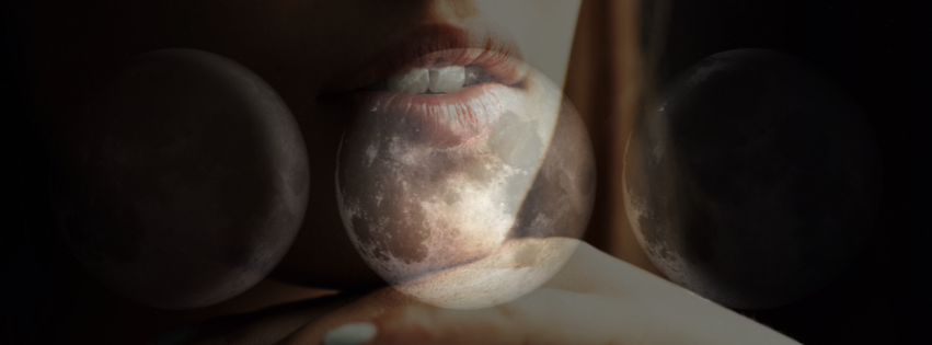 woman in shadow with the moon