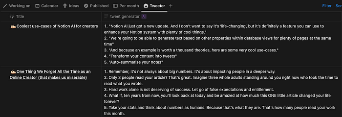 Des exemples concrets d'utilisation de Notion AI