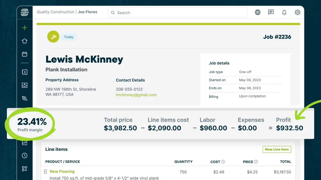 Jobber Invoicing Screenshot