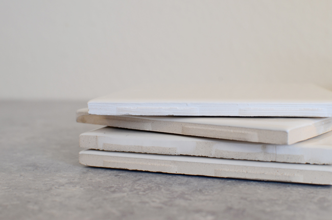 paint the edges of the coasters white