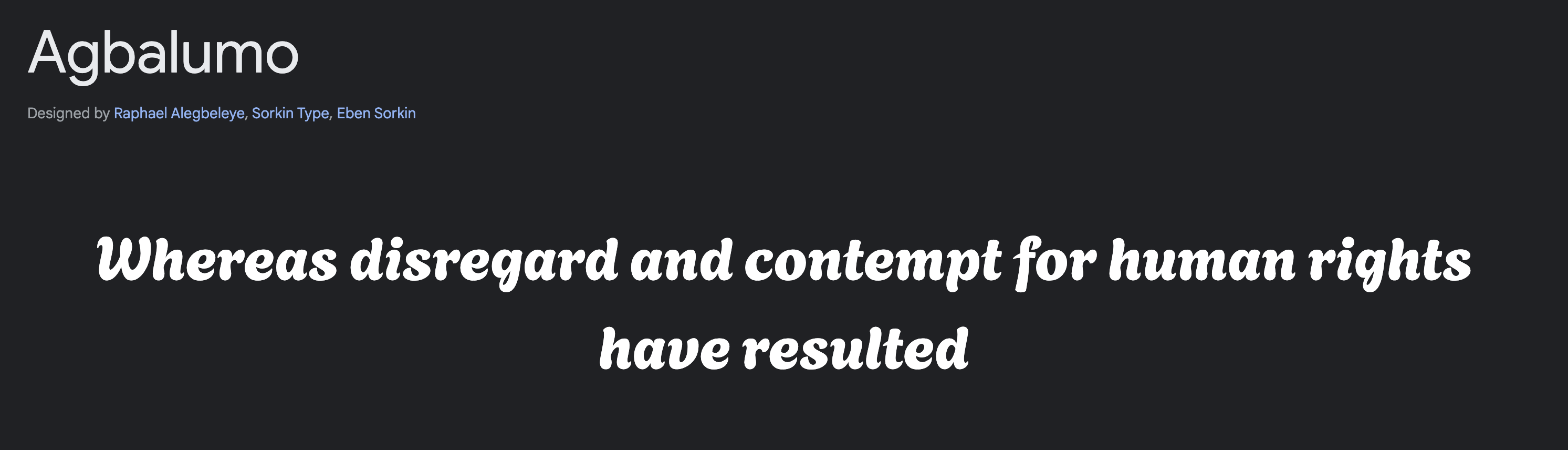 Agbalumo in Google Fonts