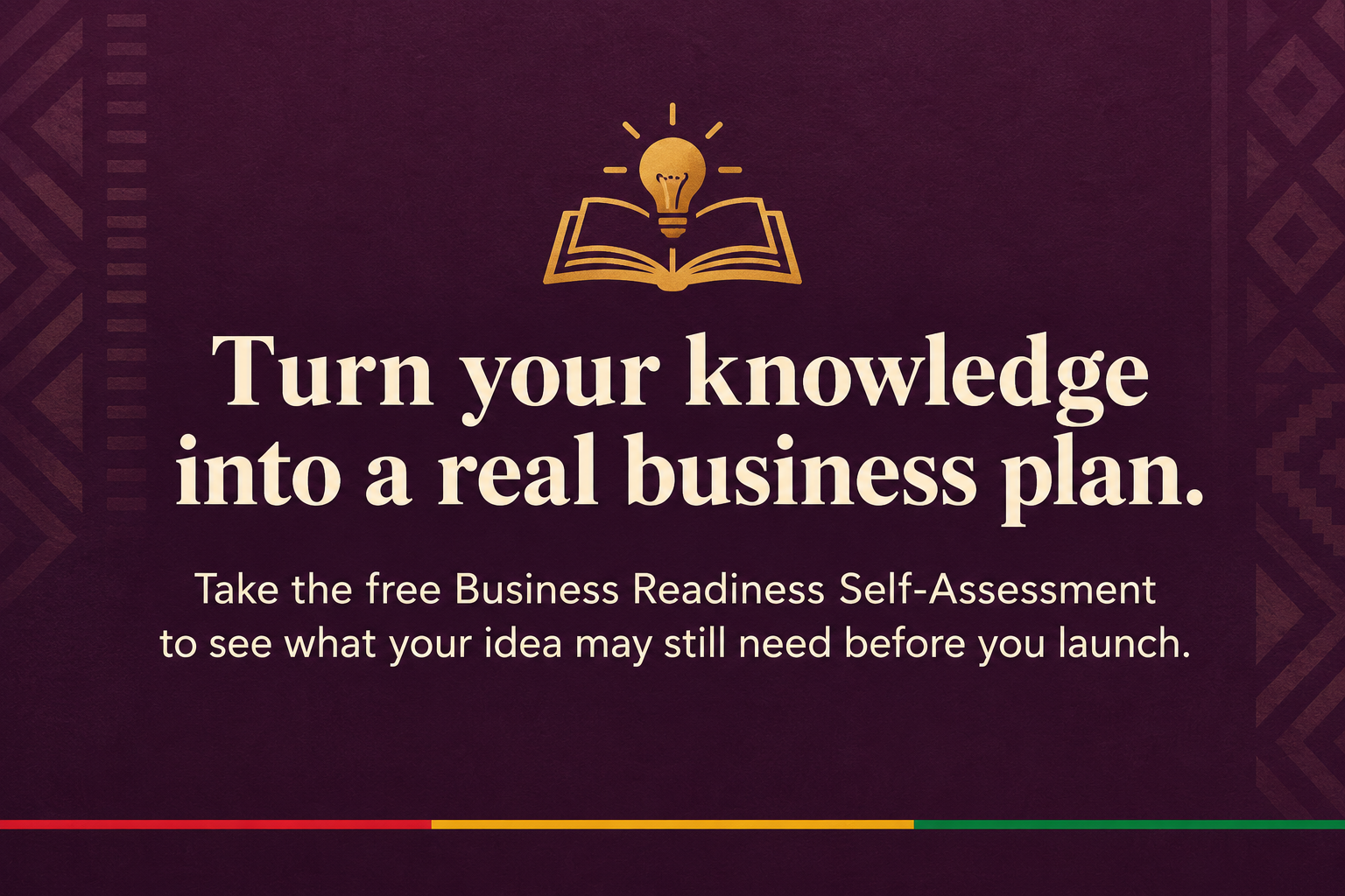 Juaso Insight card inviting creators to turn their knowledge into a business plan and take the free Business Readiness Self-Assessment.