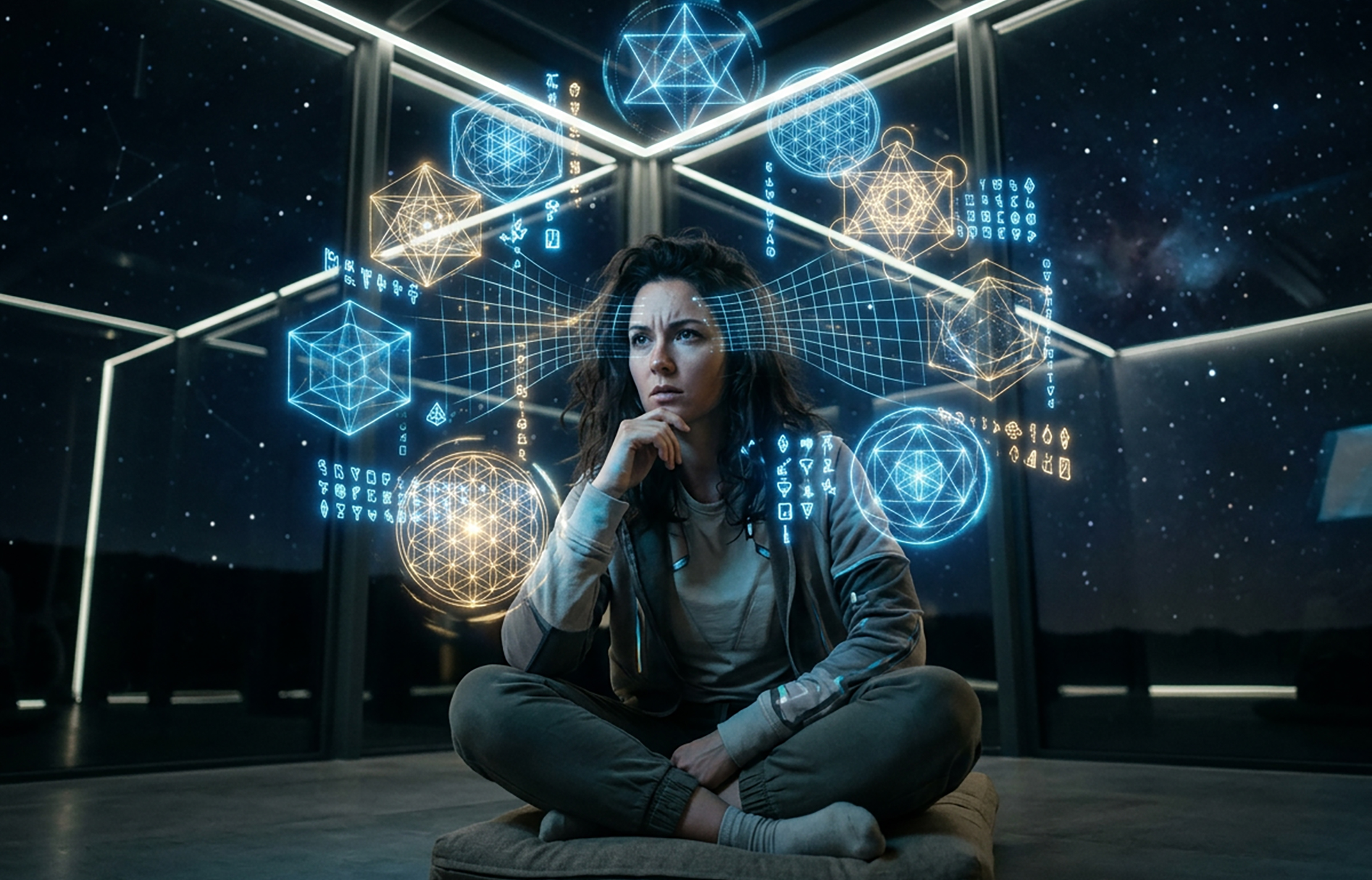 Mintea cuantică a unui Starseed din Sirius procesând pachete de date și geometrie sacră prin hyperfocus