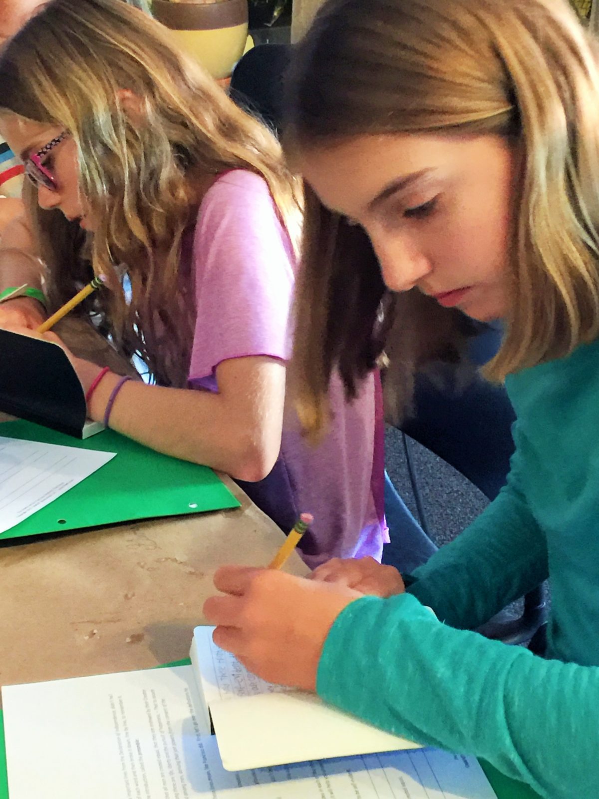 Students rewriting the Preamble to the Declaration of Independence, as Francisco Jiménez did in THE CIRCUIT - creative teaching activity by LitWits Workshops