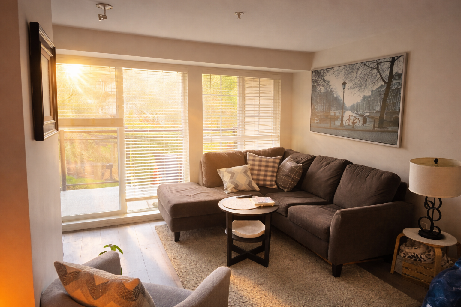 neat organzied living room