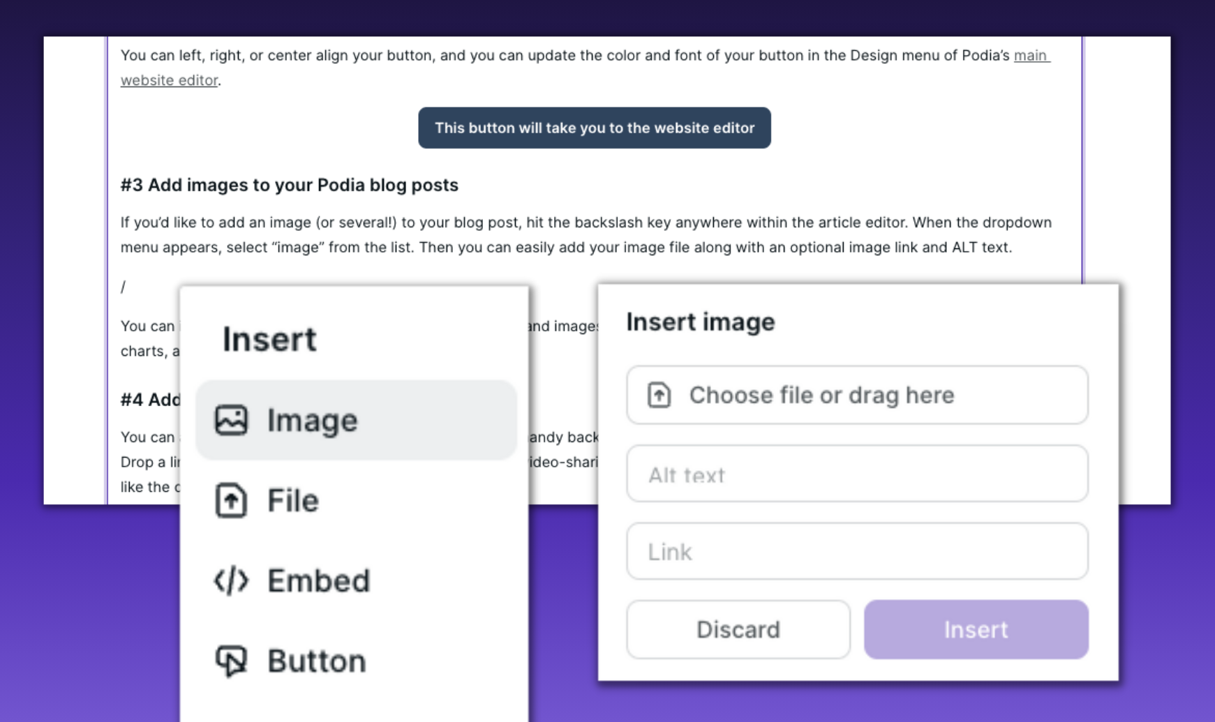 How to add images to your Podia blog posts