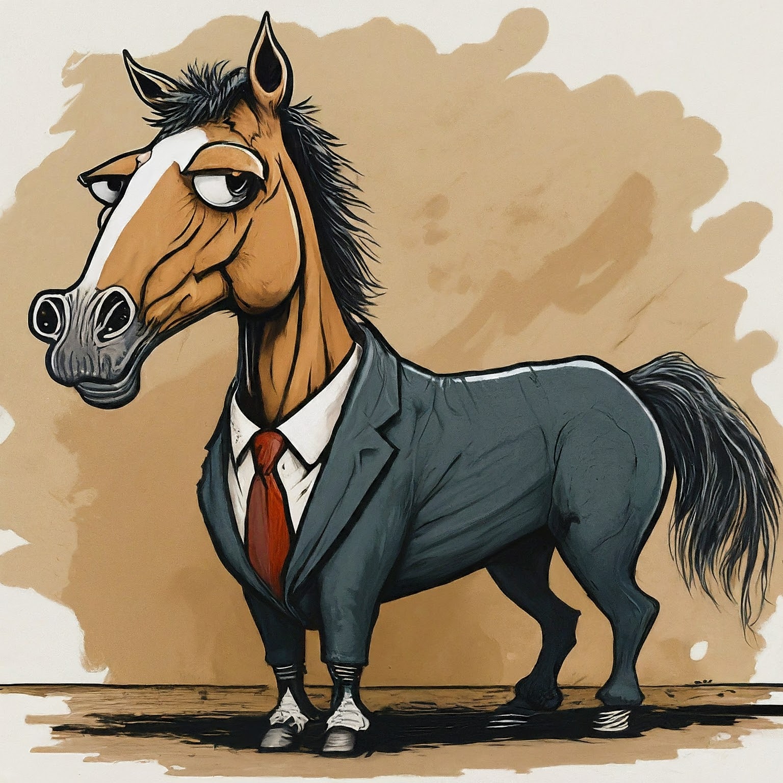 Horse in a suit.