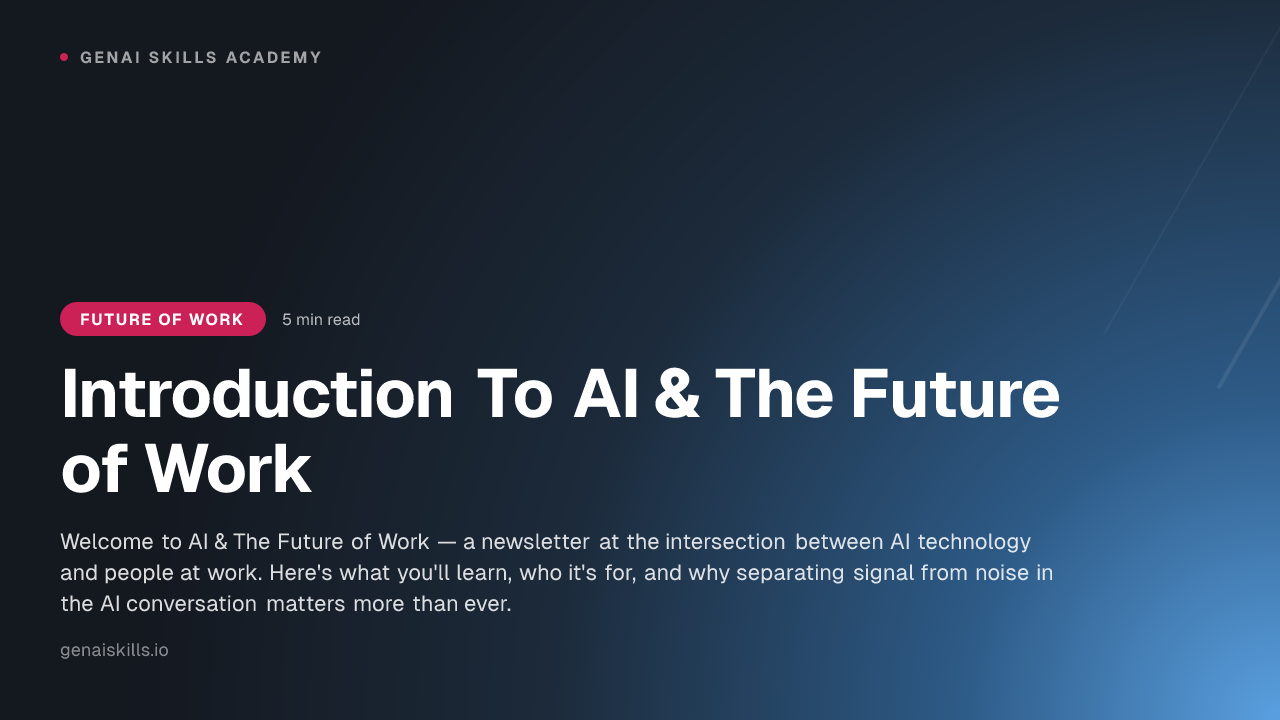 Introduction To AI & The Future of Work