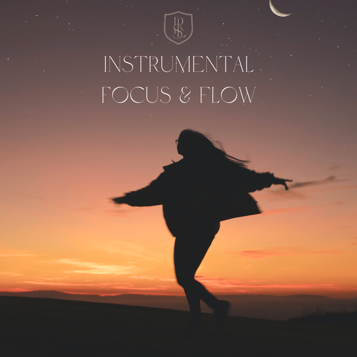 woman running free at sunset Spotify Instrumental Focus and flow playlist