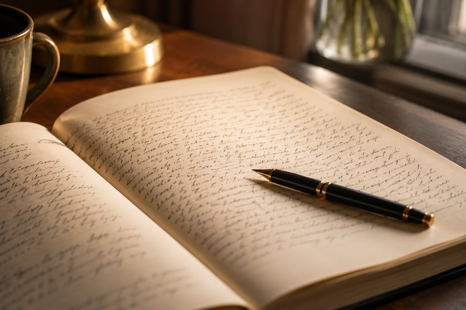 A handwritten notebook page and pen in warm light, used for a five question travel readiness check