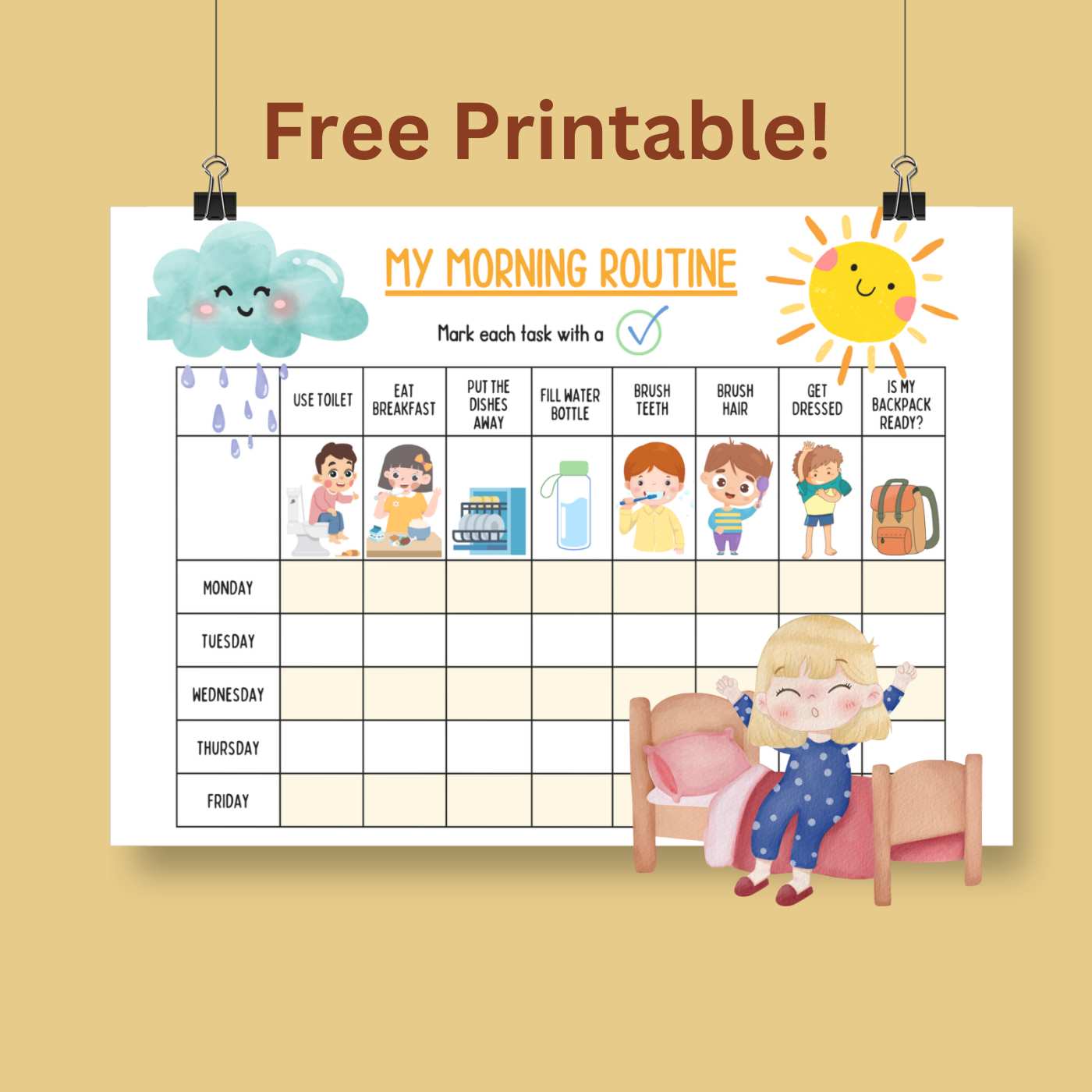 FREE PRINTABLE MORNING ROUTINE CHART