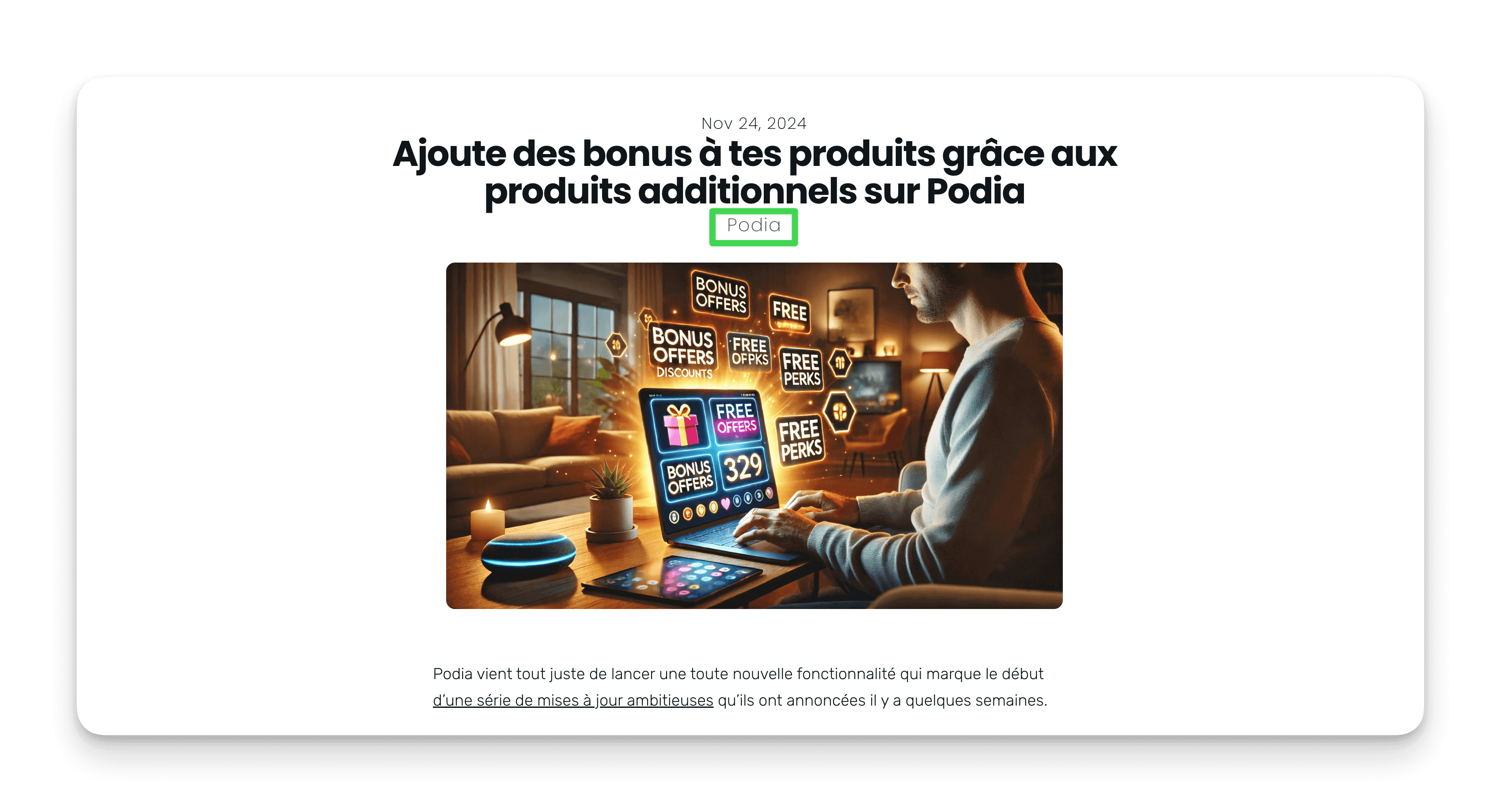 où se trouvent les catégories de blog sur Podia