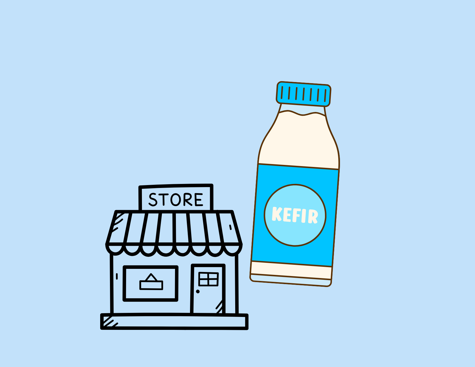 Kefir from the store is incomplete