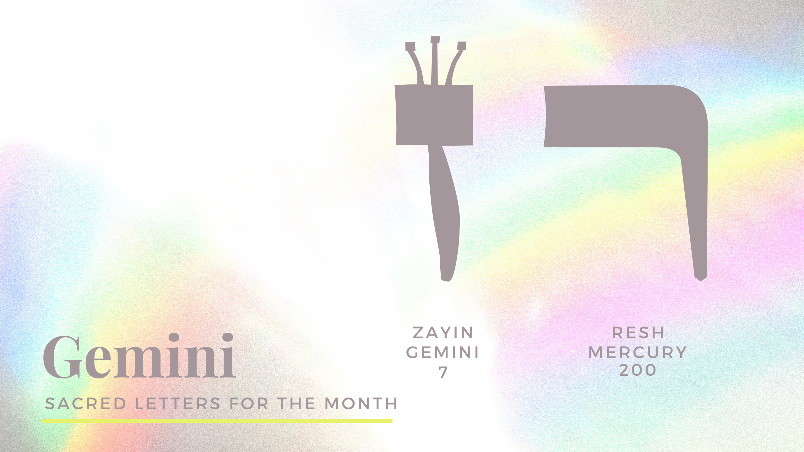 Sacred Letters for the Month of Gemini - Use for your meditations!